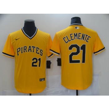 Pirates 21 Roberto Clemente Yellow Nike Cool Base Jersey,We sell and wholesale Pirates 21 Roberto Clemente Yellow Nike Cool Base Jersey on line form chian!